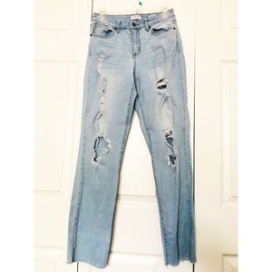 Sofia Jeans By Sofia Vergara Veronica Straight Distressed Light Wash Jeans